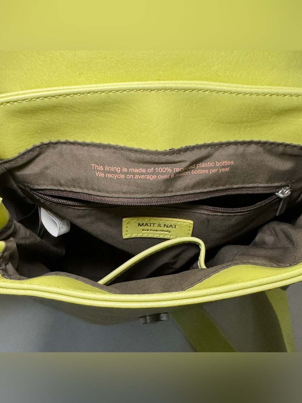 Matt & Nat Fabi Mini Backpack Martini Green Vegan - Picture 5 of 7